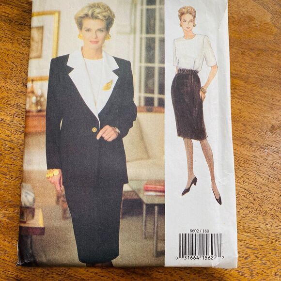 Vogue Woman Sewing Pattern Sz 18-22 Jacket Dress Suit Uncut #8602 Vintage 1993 - Picture 4 of 7